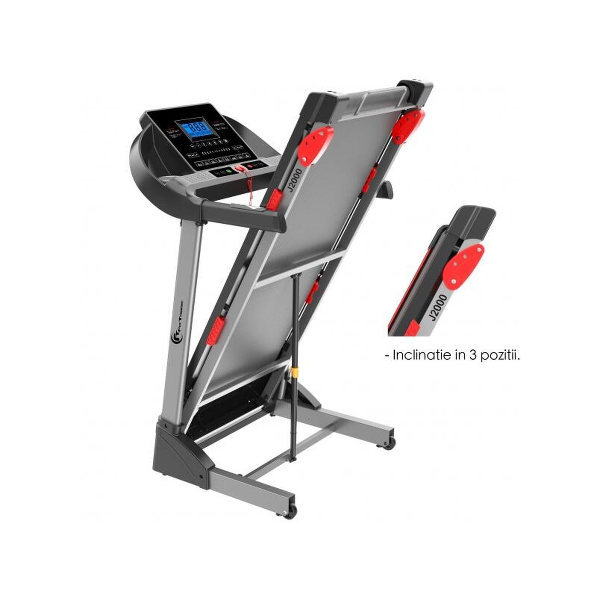 Banda de alergat electrica FitTronic J2000, motor 3.0 CP, MP3