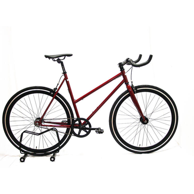 Városi single speed kerékpár - Kruz Diamond, meggy vörös