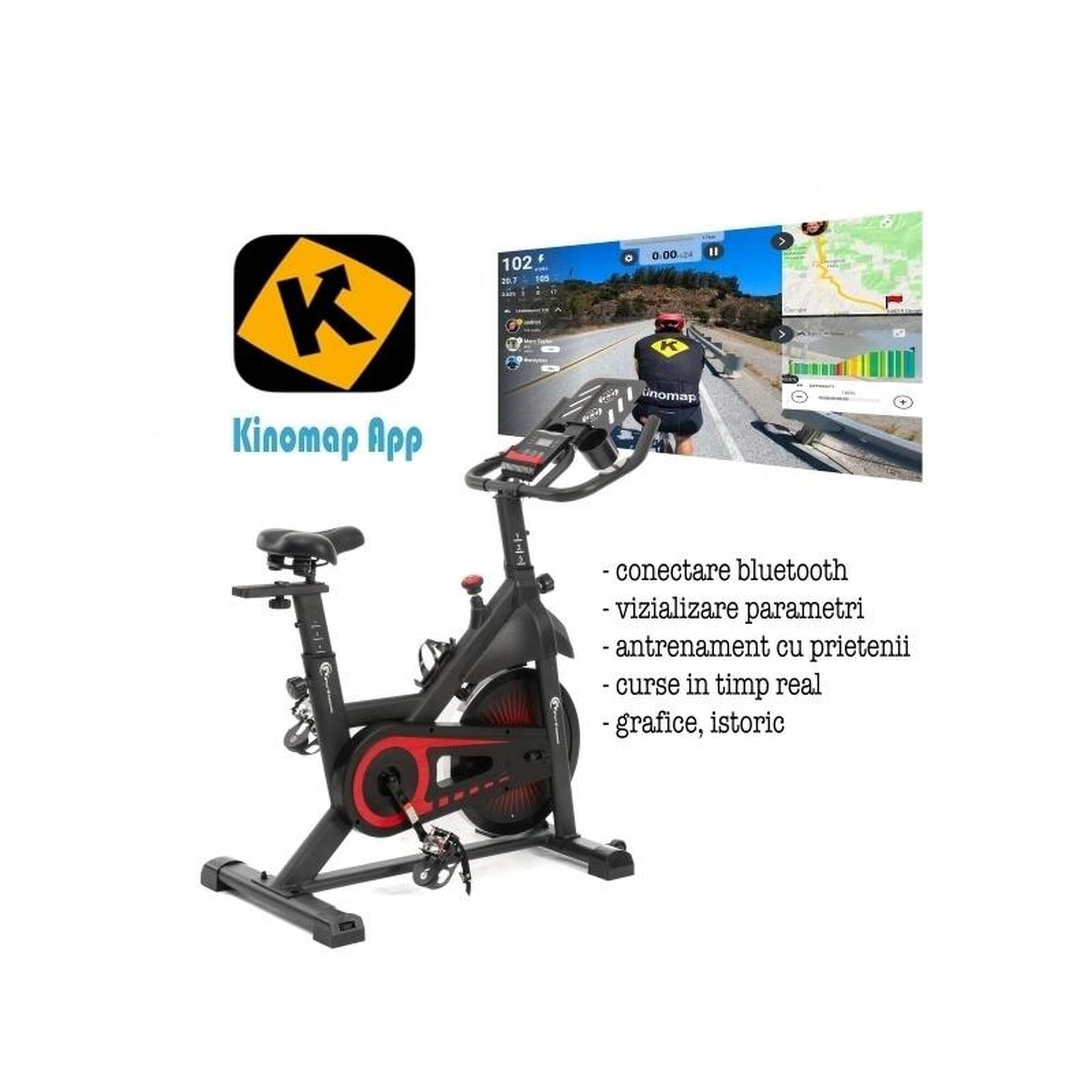 Bicicleta indoor cycling FitTronic SB8000, Kinomap, Zwift, z-sport