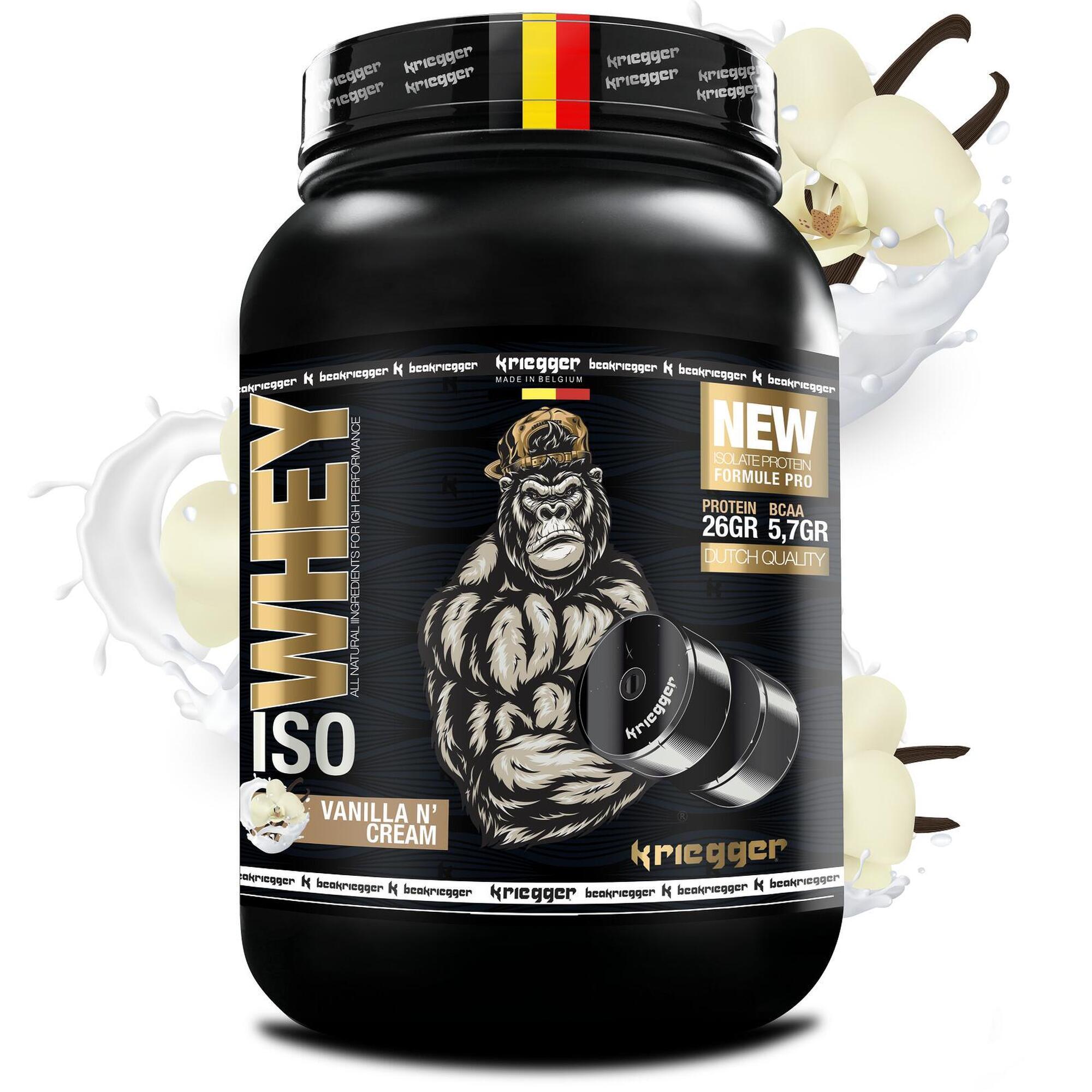 Kriegger Sport Nutrition - Isolate Protéine Whey Véritable Goût Vanille Et Crème 908gr - Isolat De Whey - Decathlon