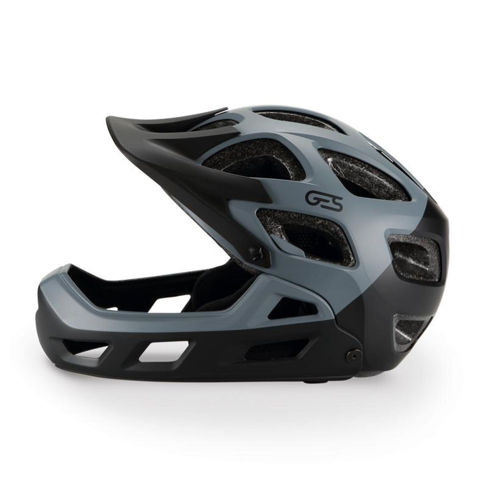 Capacete de bicicleta Integral Ciclismo Downhill e Mountain Ges Preto Cinza T/L 2/5