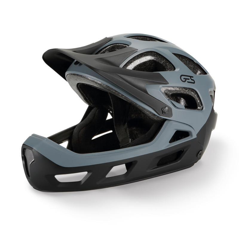 Casco Bicicleta Ciclismo Integral Descenso y Montaña Ges Negro Gris Talla L