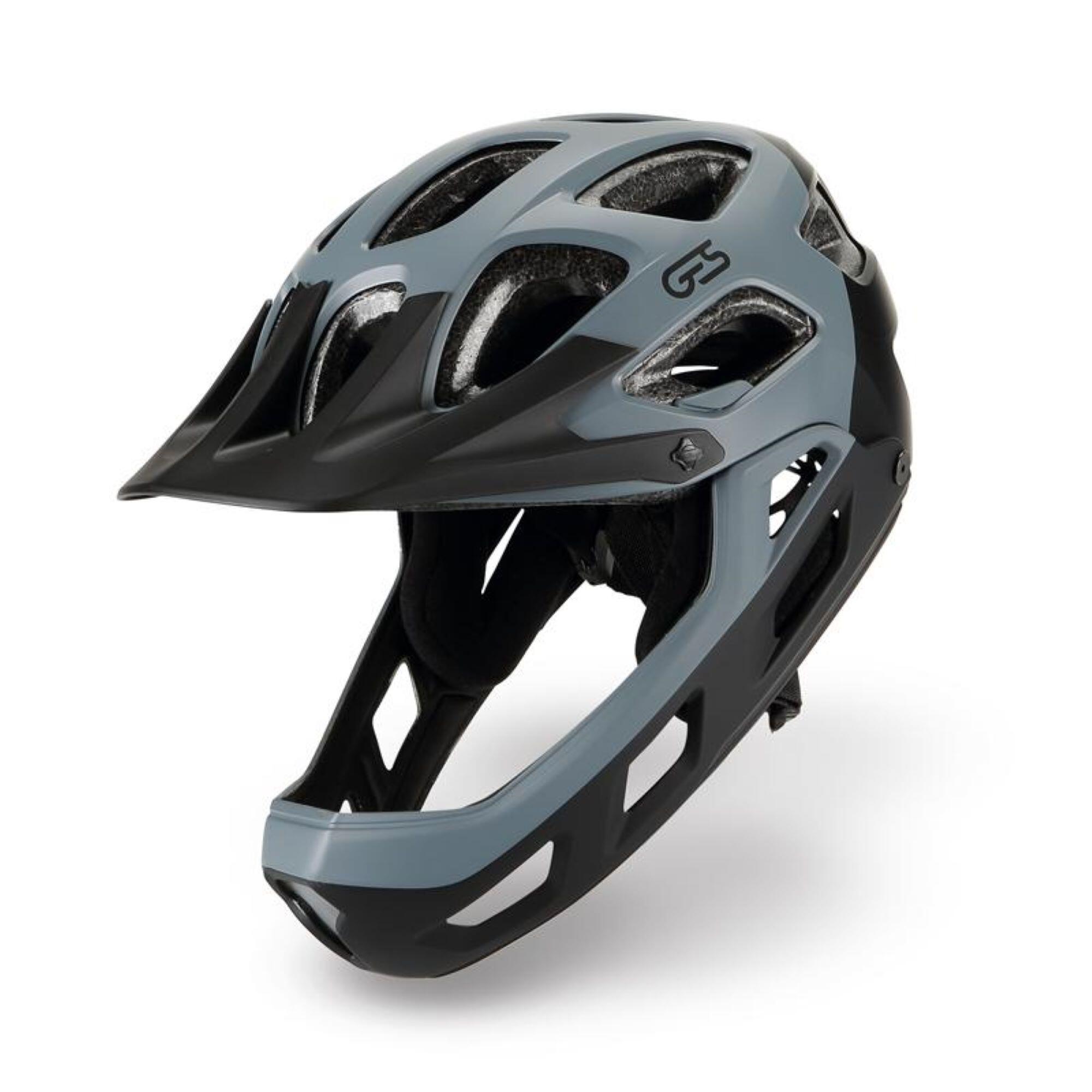 Capacete de bicicleta Integral Ciclismo Downhill e Mountain Ges Preto Cinza T/L 3/5