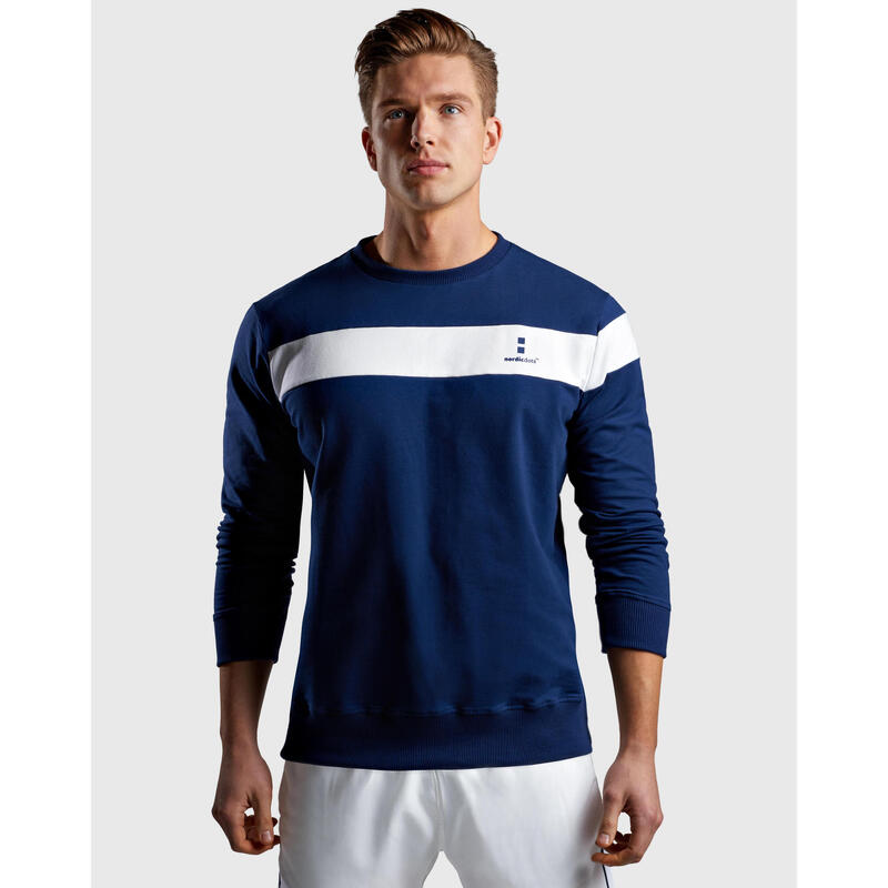 Sweat-Shirt de Tennis/Padel Organique Homme Bleu Marine