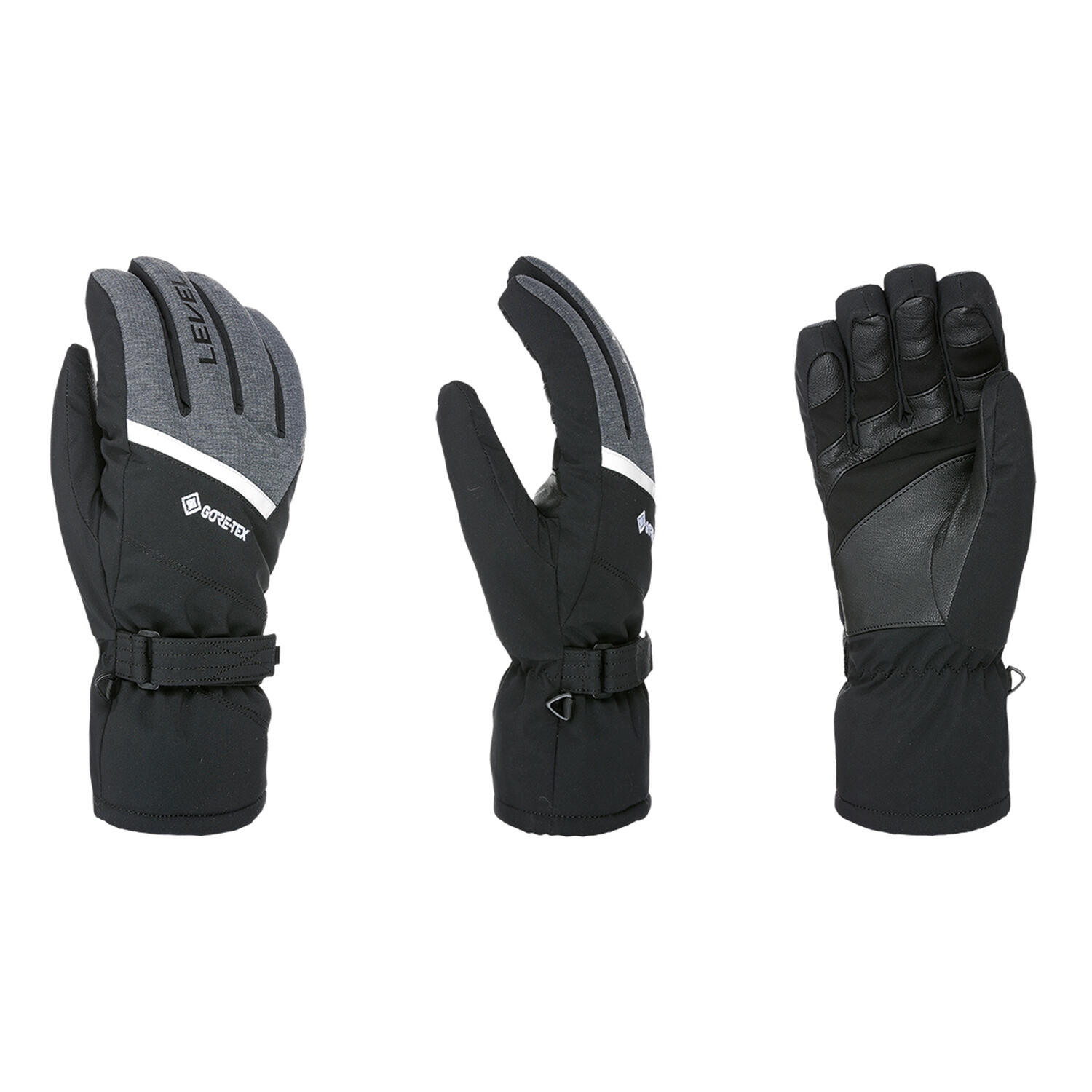 LEVEL Ski- en snowboardhandschoenen Evolution Gore-tex Zwart-Grijs Heren