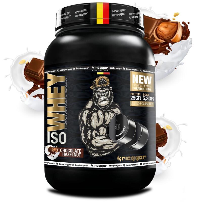 Isolate Protéine Whey véritable goût chocolat noisettes 908Gr