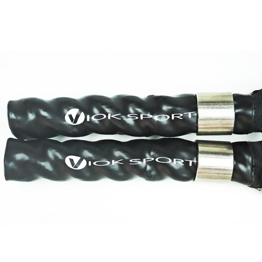 Battle Rope Cuerda de batalla 9m recubierta Viok Sport Negra 2/5