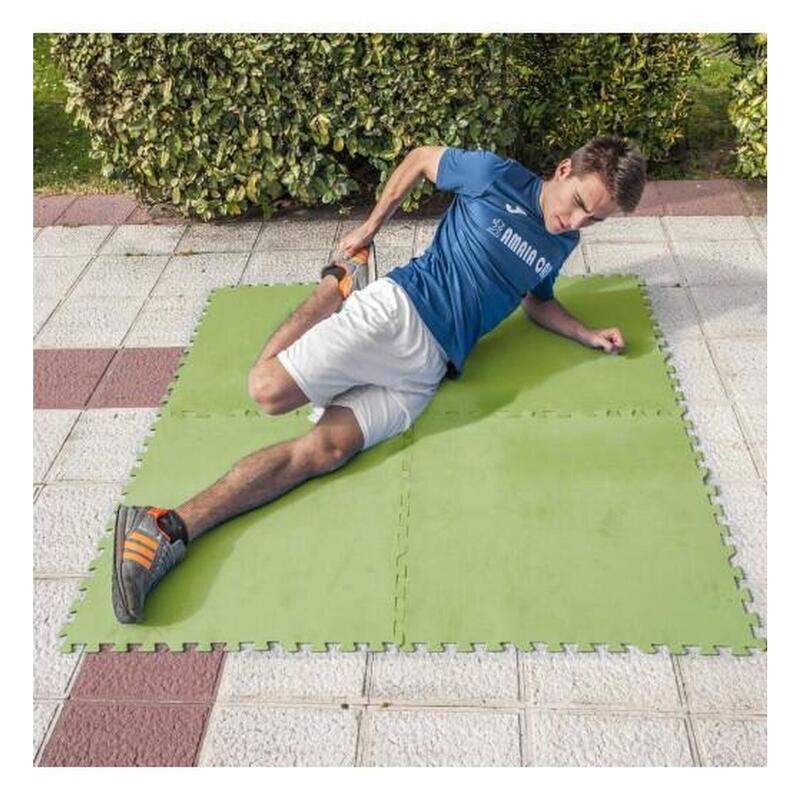 Protector de suelo verde 9 piezas de 81x81 cm y 4,5 mm espesor