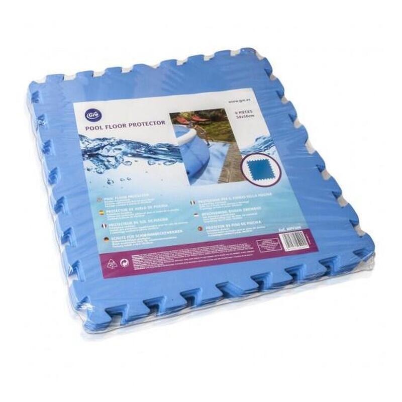 Protector de suelo azul 9 piezas de 50x50 cm y 4,5 mm espesor
