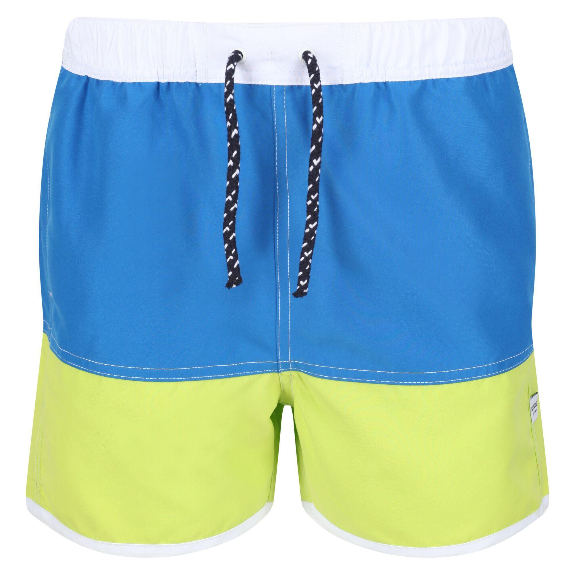 REGATTA Childrens/Kids Sergio Swim Shorts (Imperial Blue/Bright Kiwi)