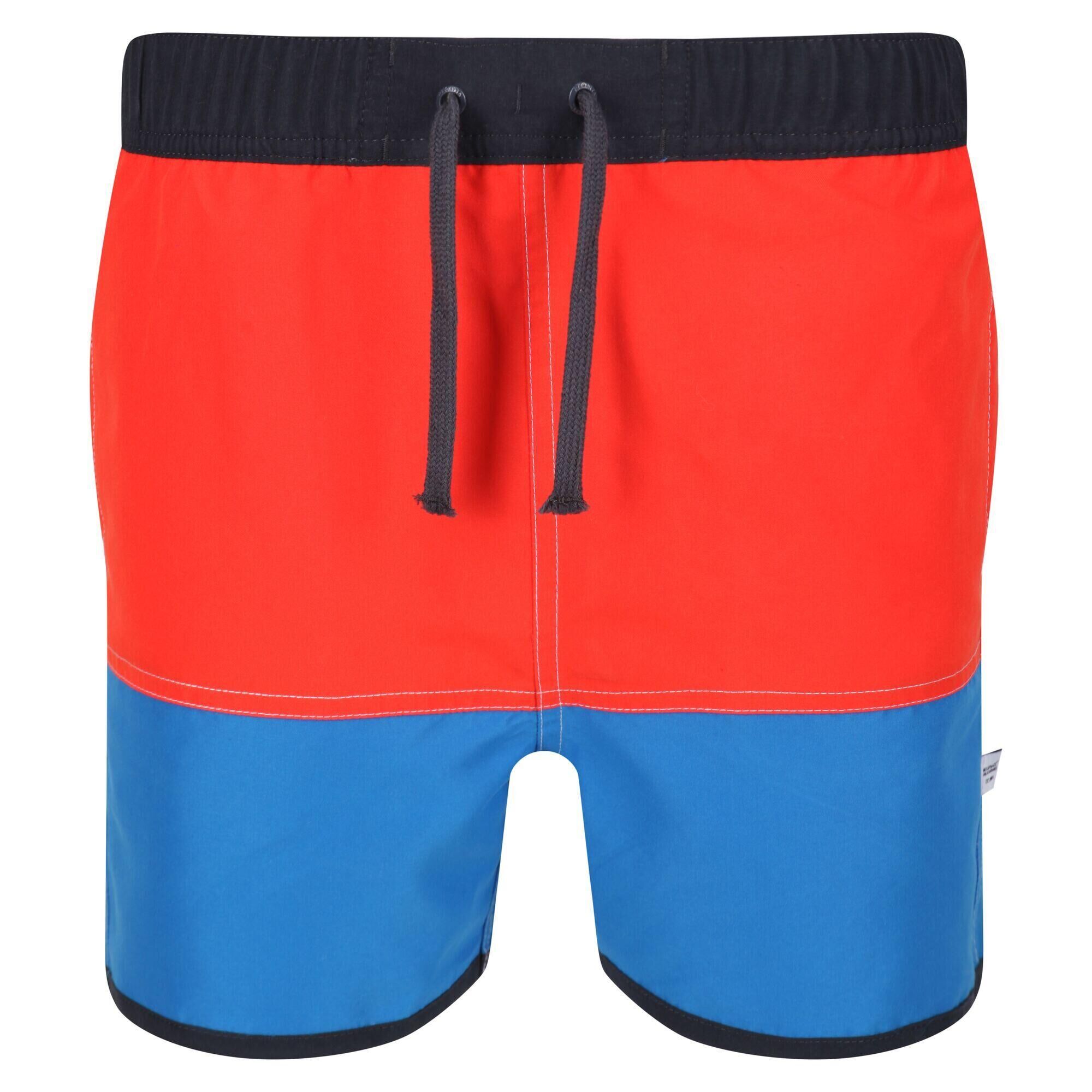 REGATTA Childrens/Kids Sergio Swim Shorts (Fiery Red/Imperial Blue)