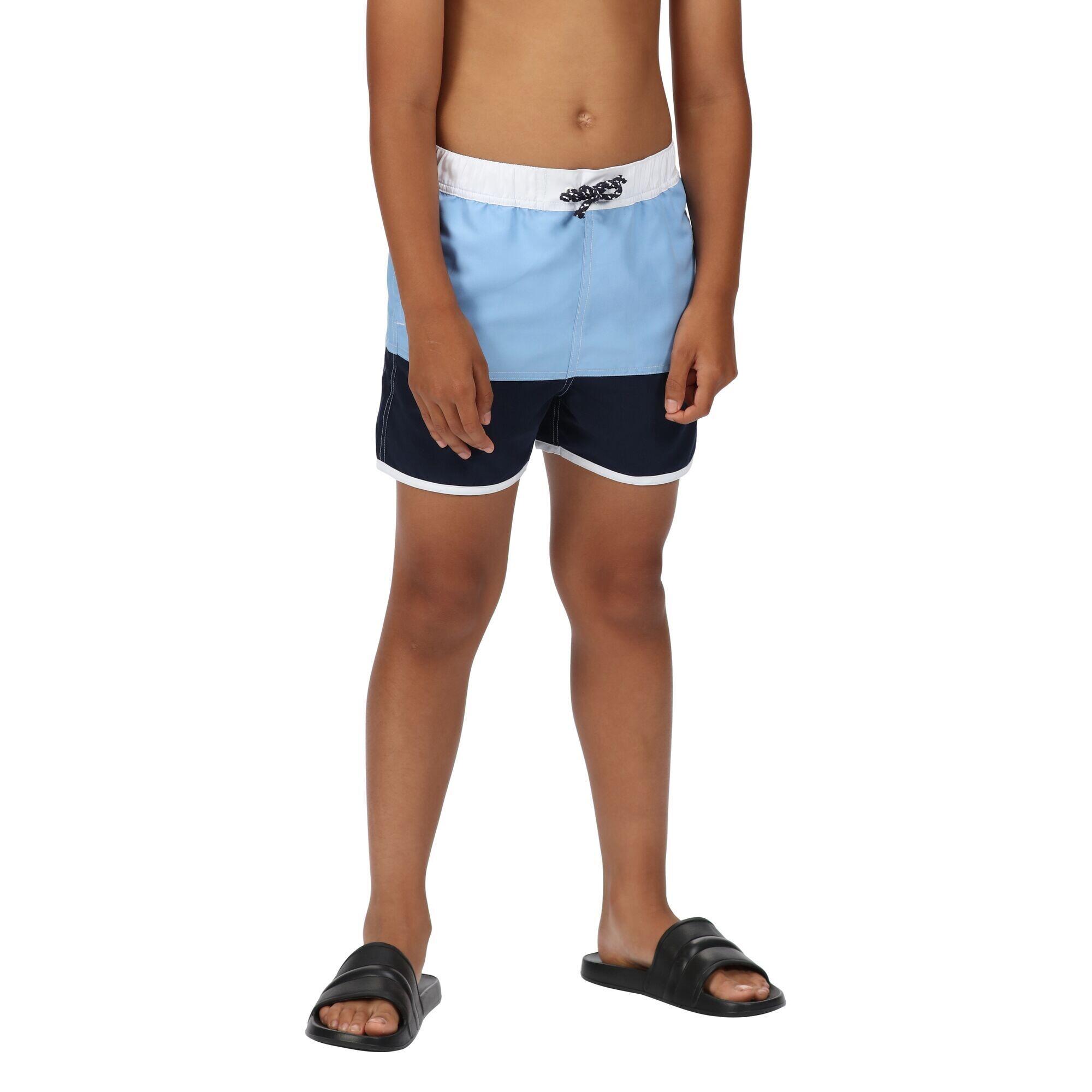 Childrens/Kids Sergio Swim Shorts (Powder Blue/Navy) 4/5