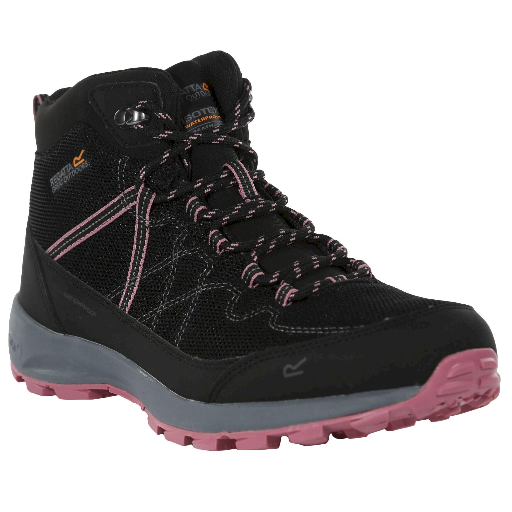 REGATTA Womens/Ladies Samaris Lite Walking Boots (Black/Heather Rose)