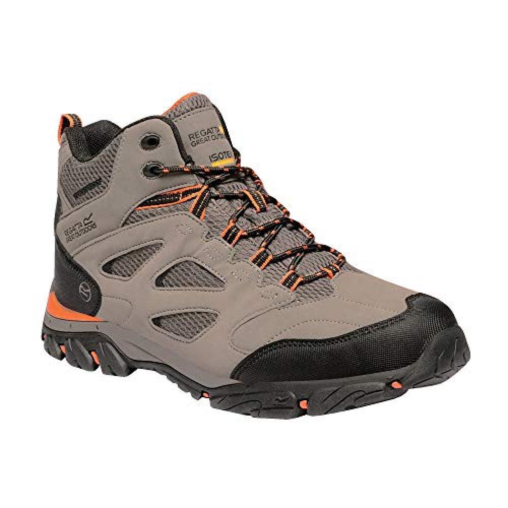 REGATTA Mens Holcombe IEP Mid Hiking Boots (Black/Granite)