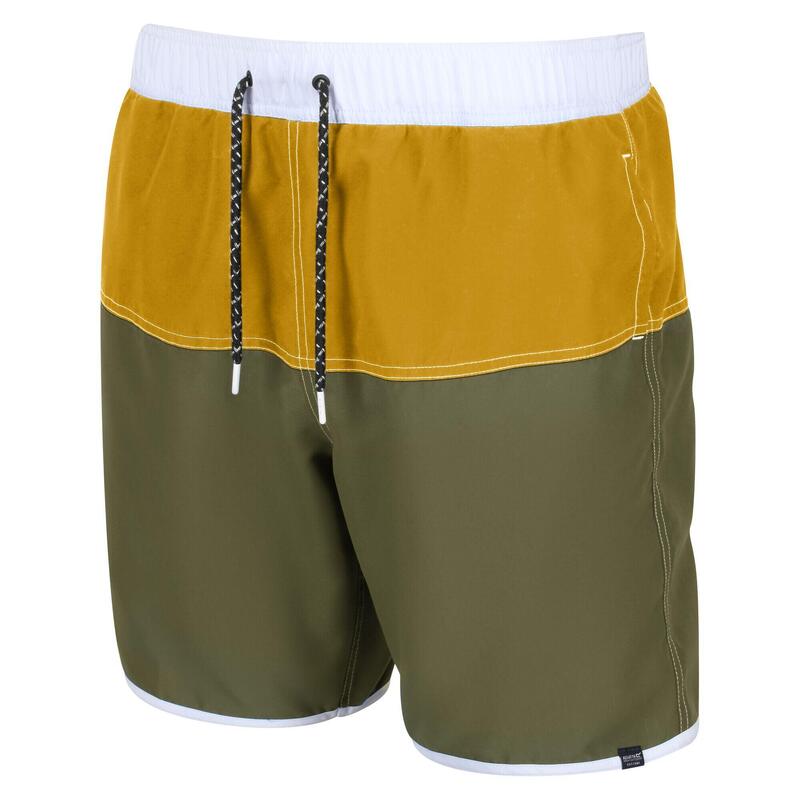 Short de bain BENICIO Homme (Vert kaki / Jaune)