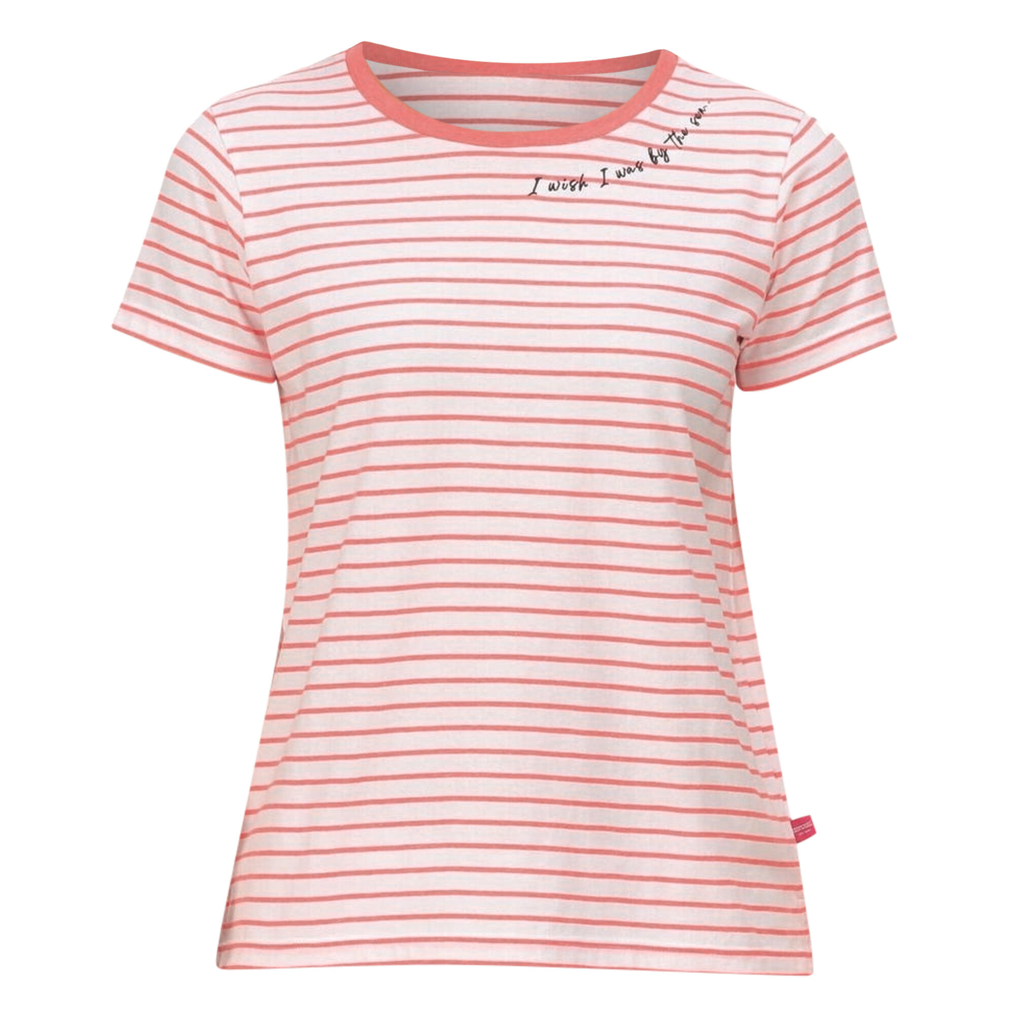 Womens/Ladies Odalis Stripe TShirt (Neon Pink) 1/5