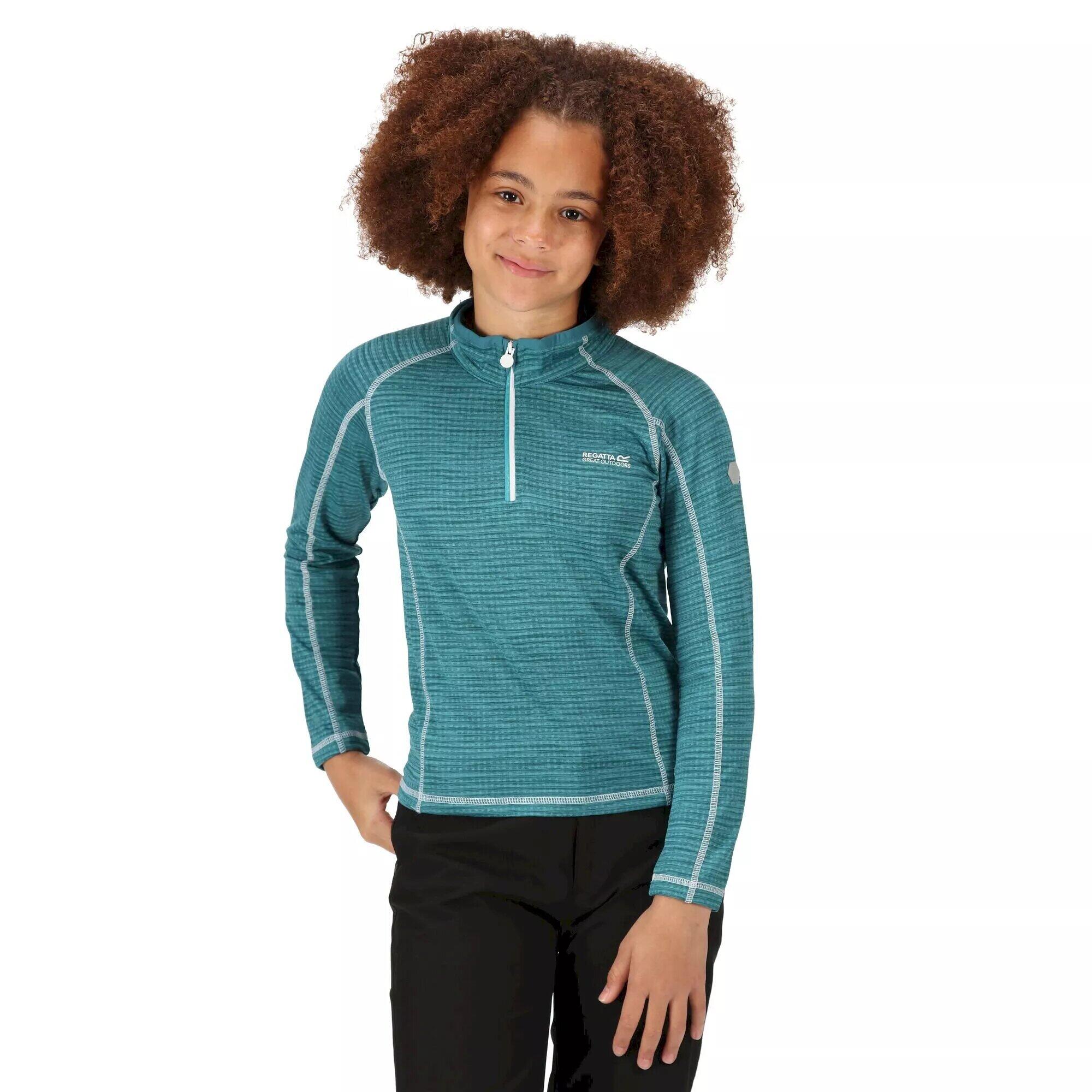 Childrens/Kids Berley Half Zip Long Sleeved Top (Pagoda Blue) 3/5