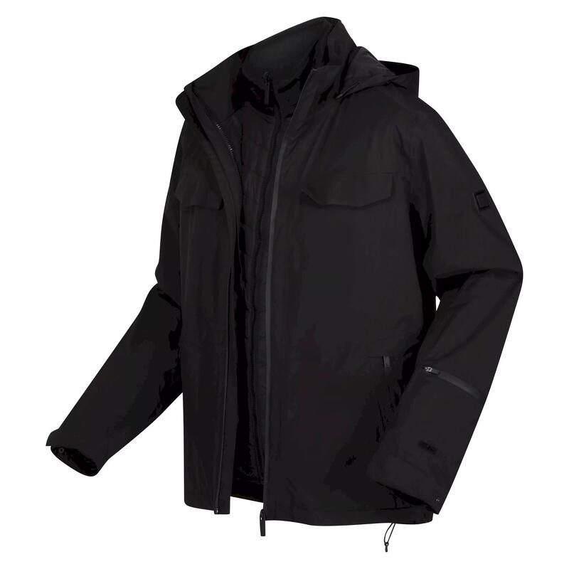 "Britely" Jacke, wasserfest 3 in 1 für Herren Schwarz