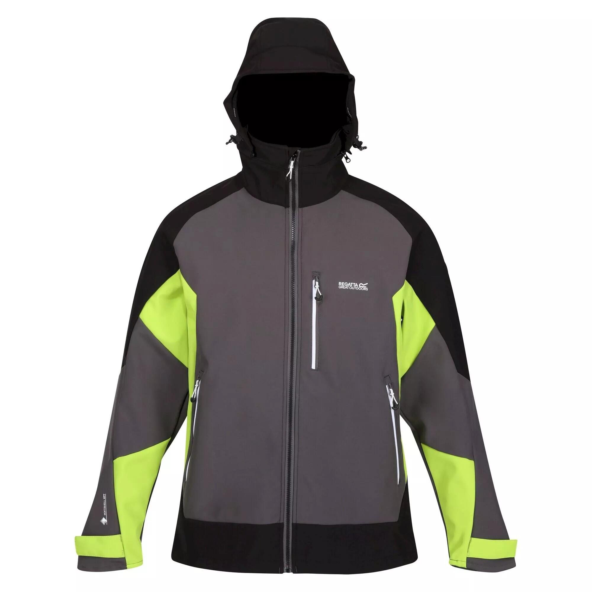 HEWITTS Men's softshell jacket (Dark gray / Black)