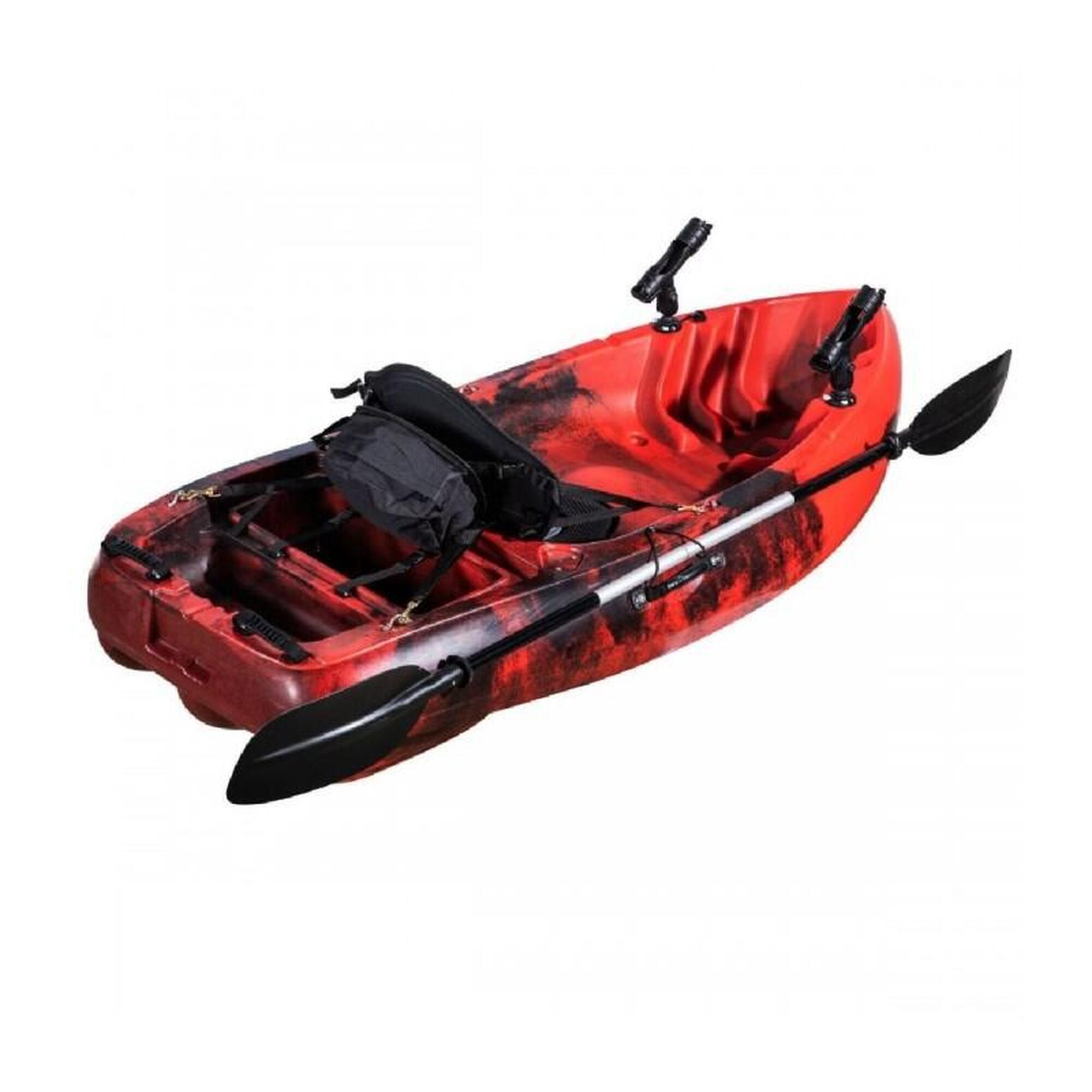 Caiaque de pesca em pântanos Ripper - Vermelho 200x88cm 3/4