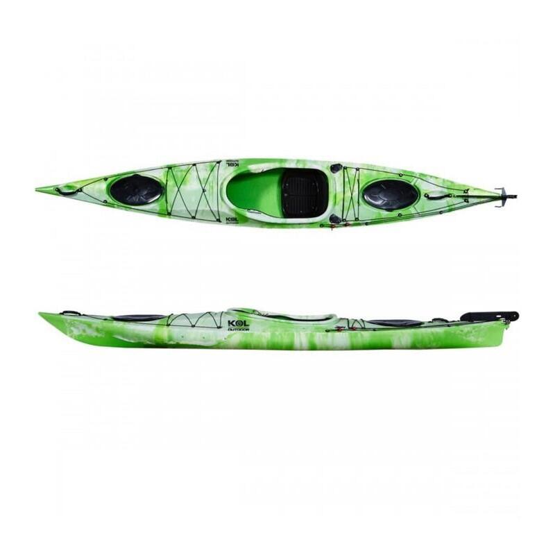 Kayak de mar y travesías Wind 420 - Verde Blanco - 420 x 64cm