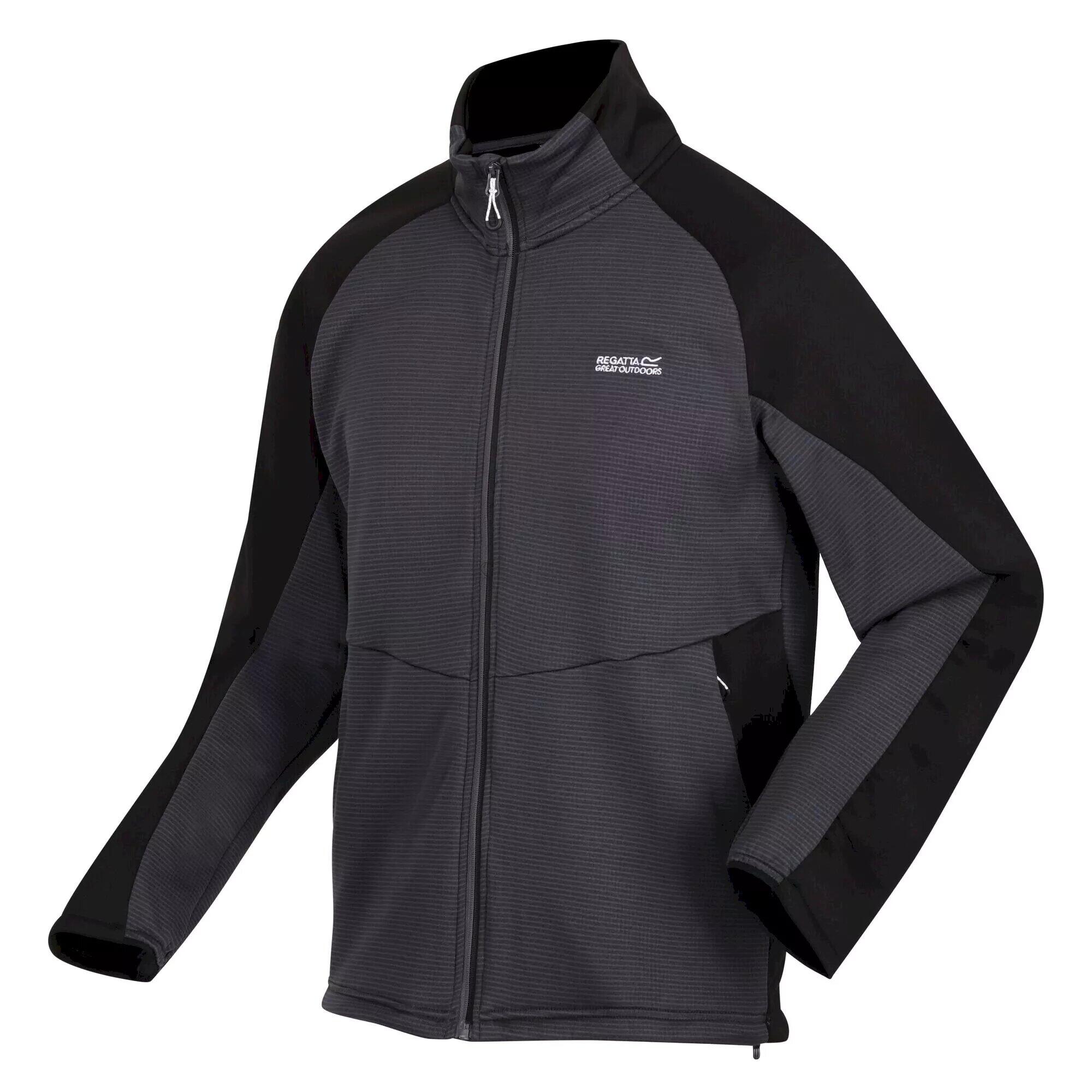 REGATTA Mens Highton III Full Zip Fleece Jacket (Dark Grey/Black)