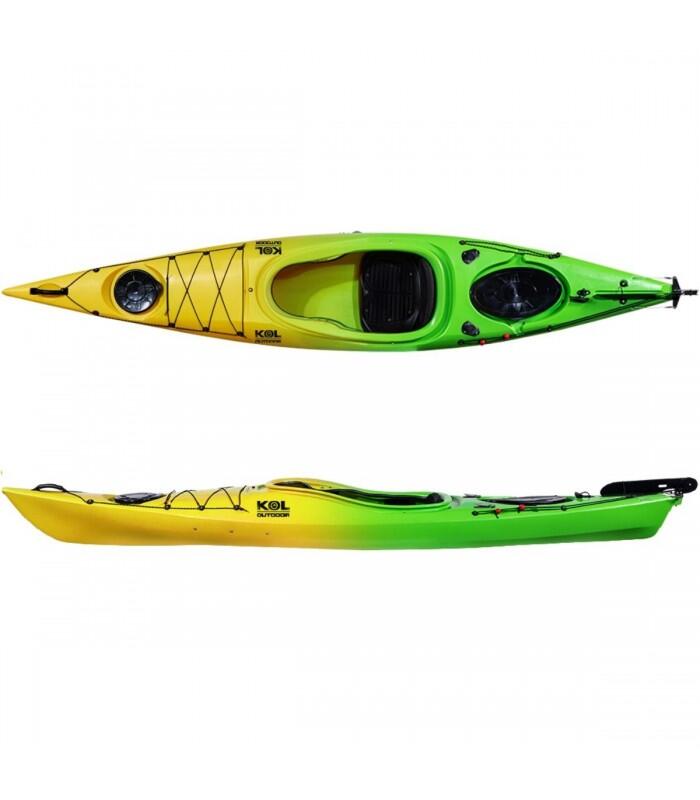Kayak de mar y traveías con timón Swift Verde Amarillo - 360x64cm 2/4