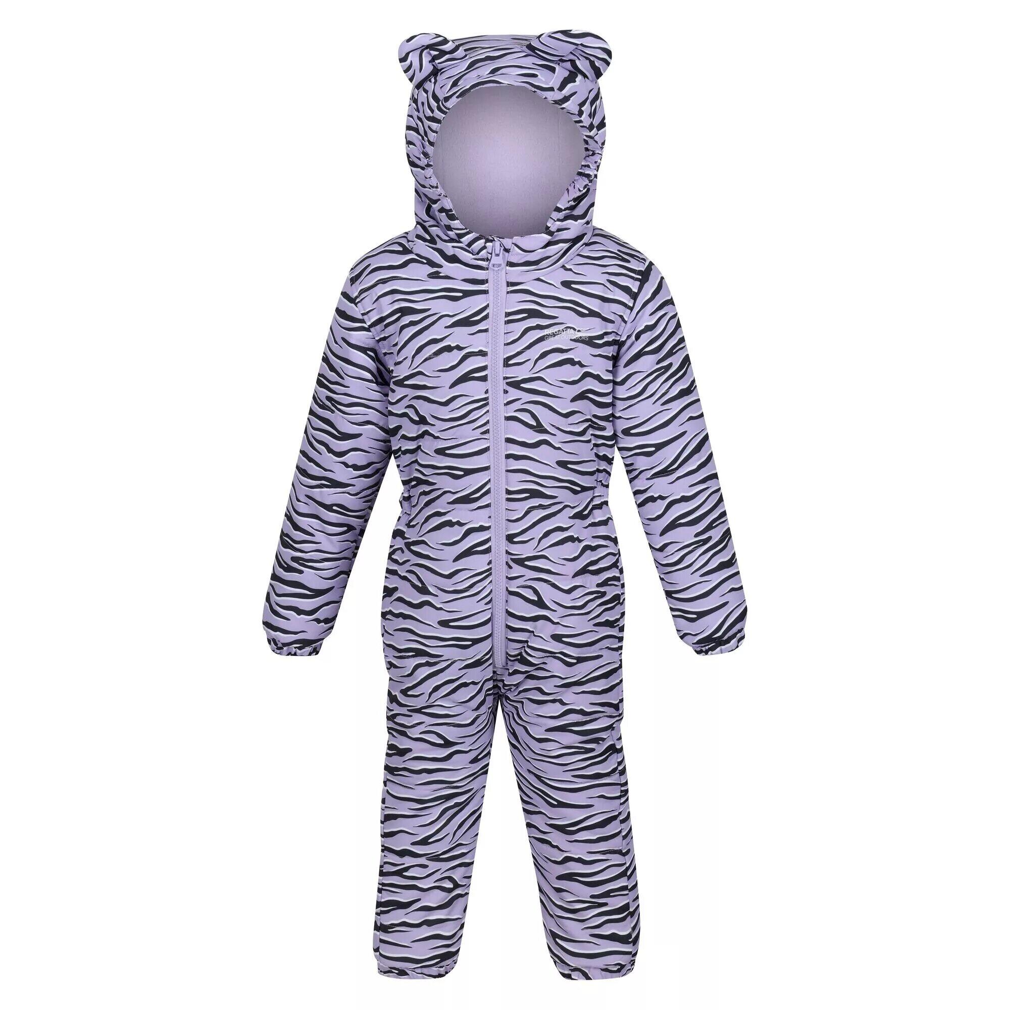 Childrens/Kids Penrose Zebra Print Puddle Suit (Pansy) 1/3