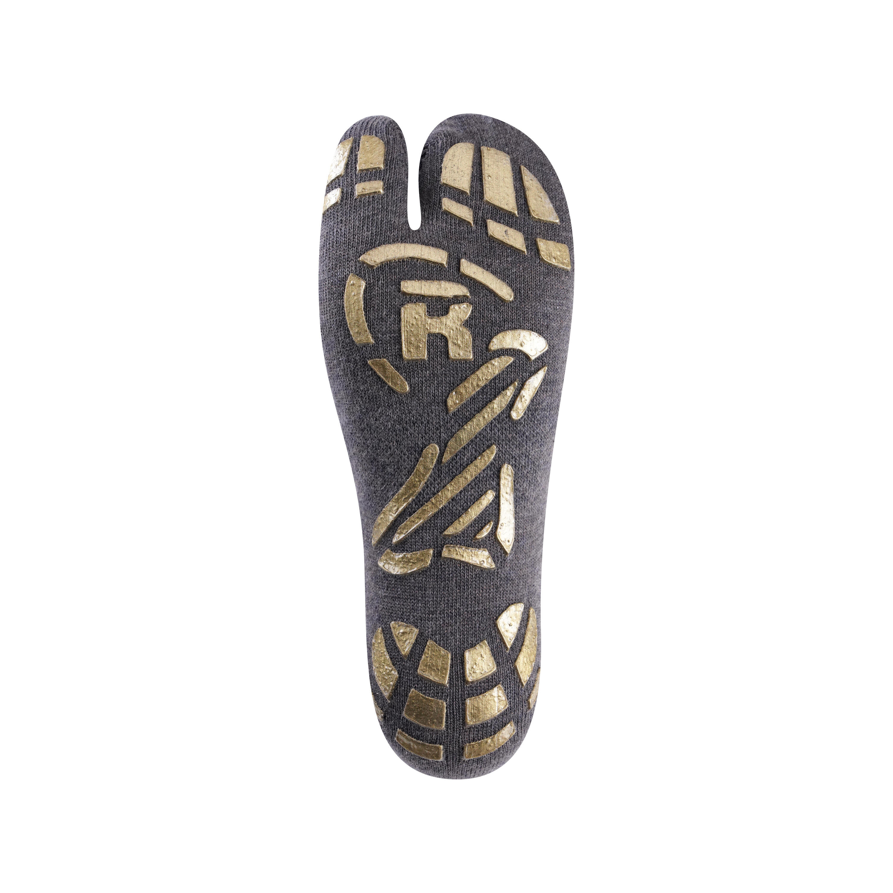 yogasokken 1 vinger volwassenen voor gym Antislip goudbruine 3/5