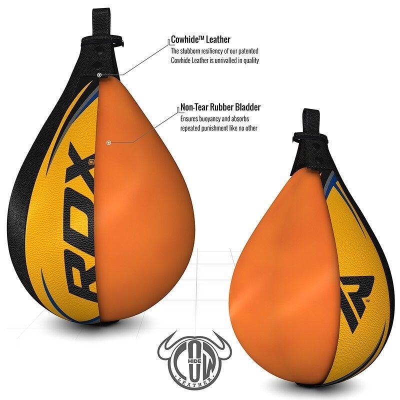 Boxe d'entraînement cuir Speedball | Speed Bag - Noir - Jaune