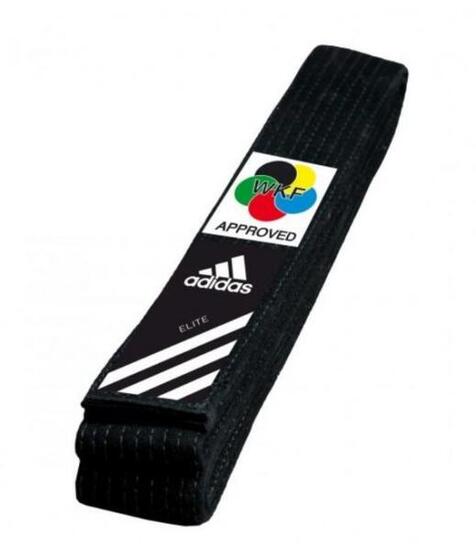Cintura karate Elite Adidas nera OMOLOGATA WKF