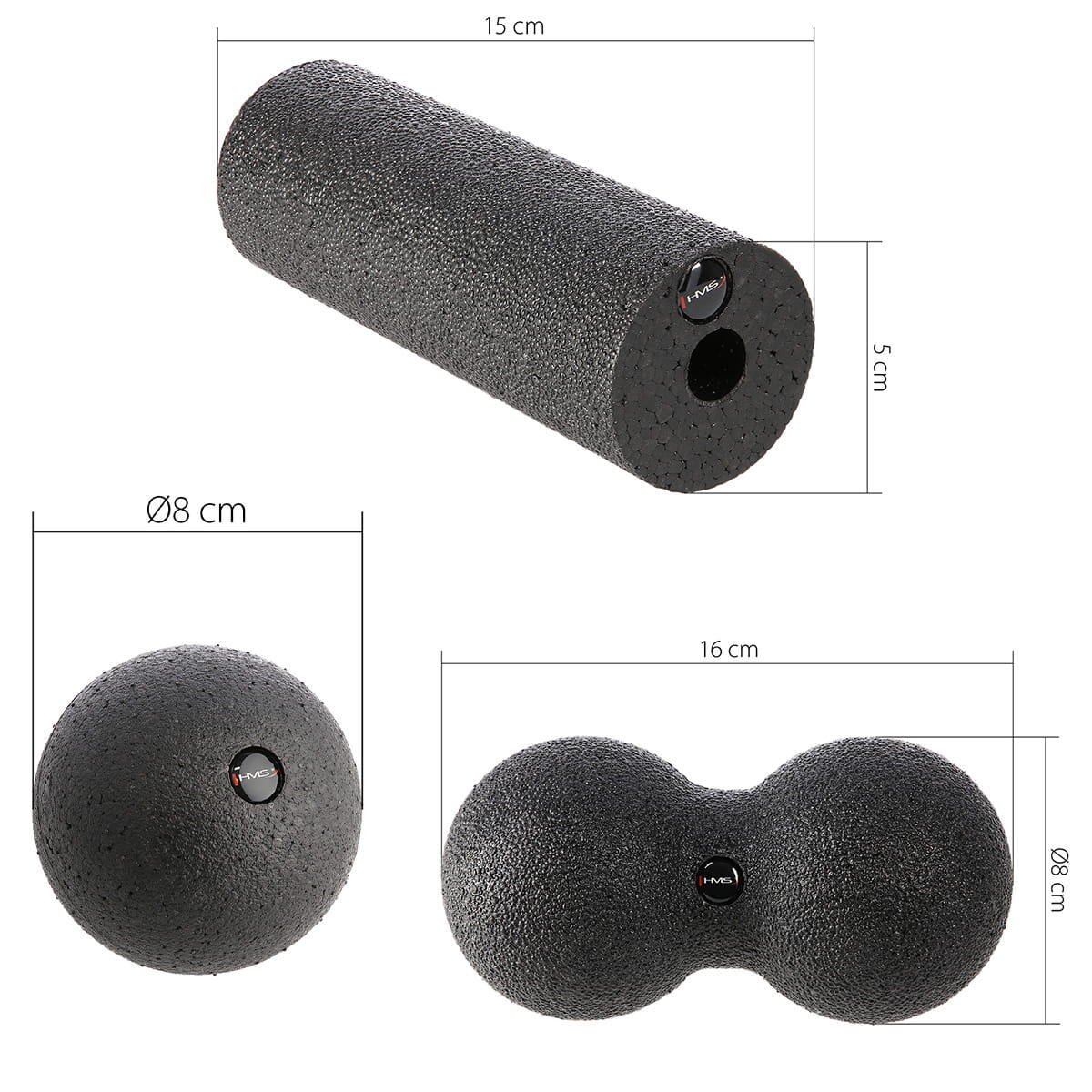 Massage-Set mit Rolle und Massagebällen HMS FSBM07 5/5