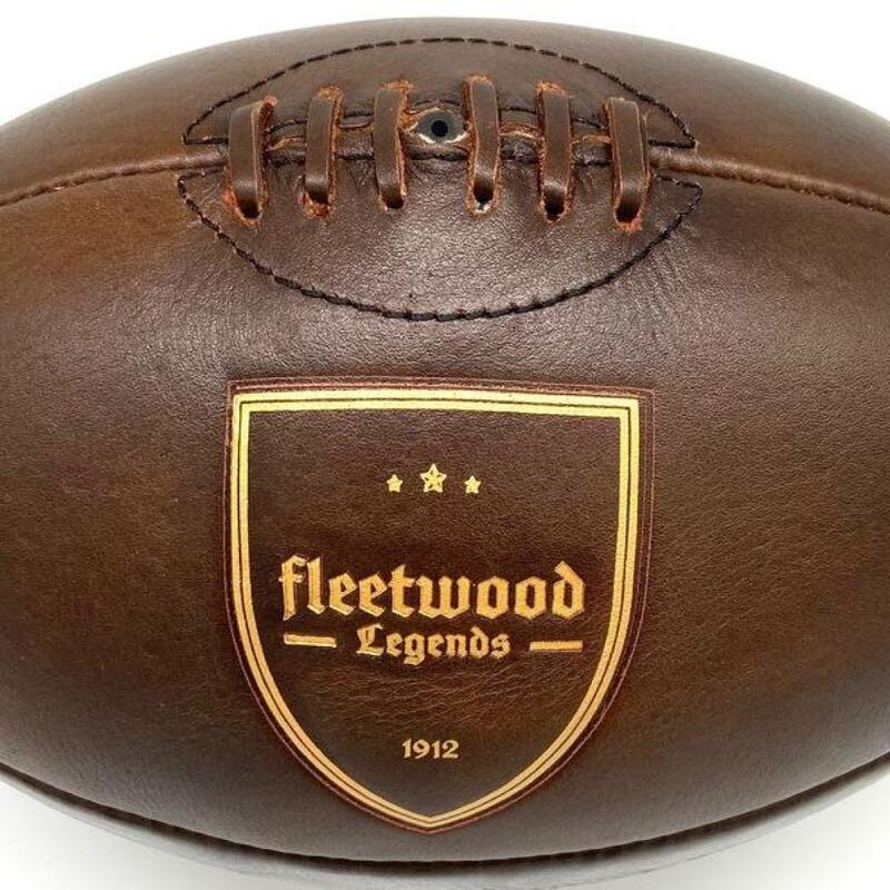 Bola de rugby de couro vintage Fleetwood Legends