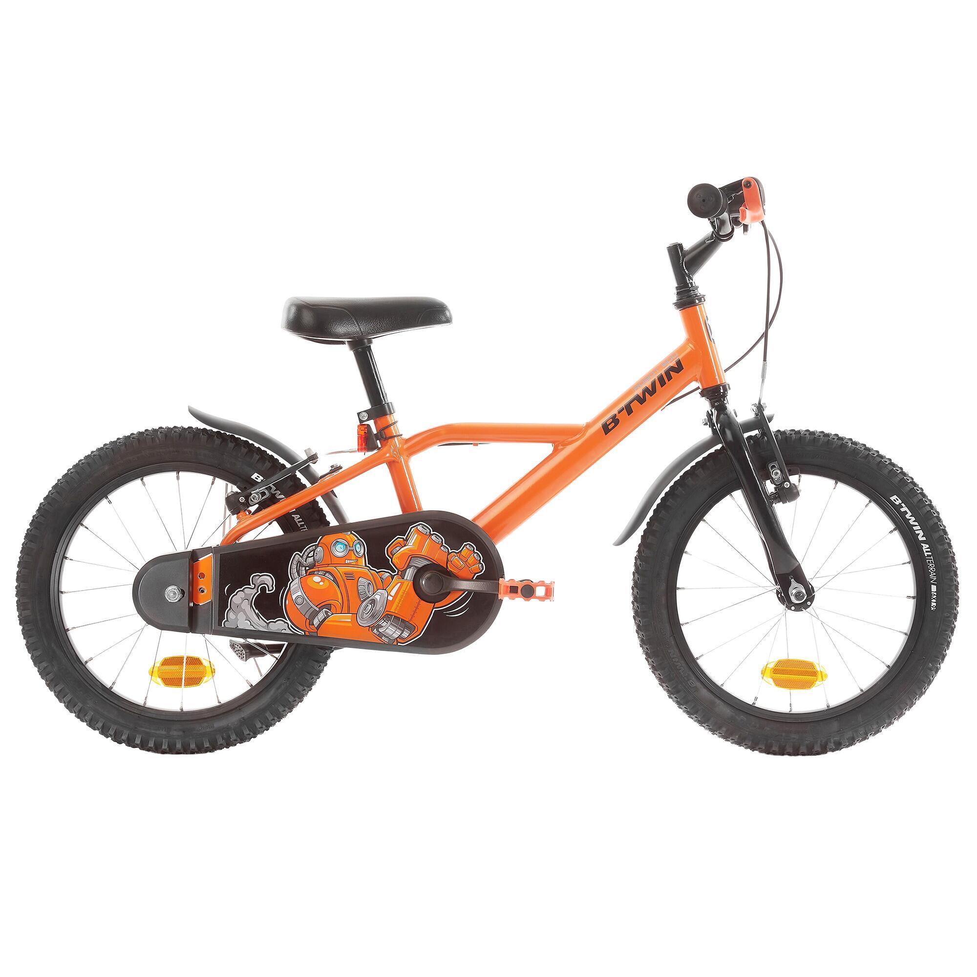 Refurbished Kids 16-inch chain guard easy-braking bike - Orange - C Grade 1/7