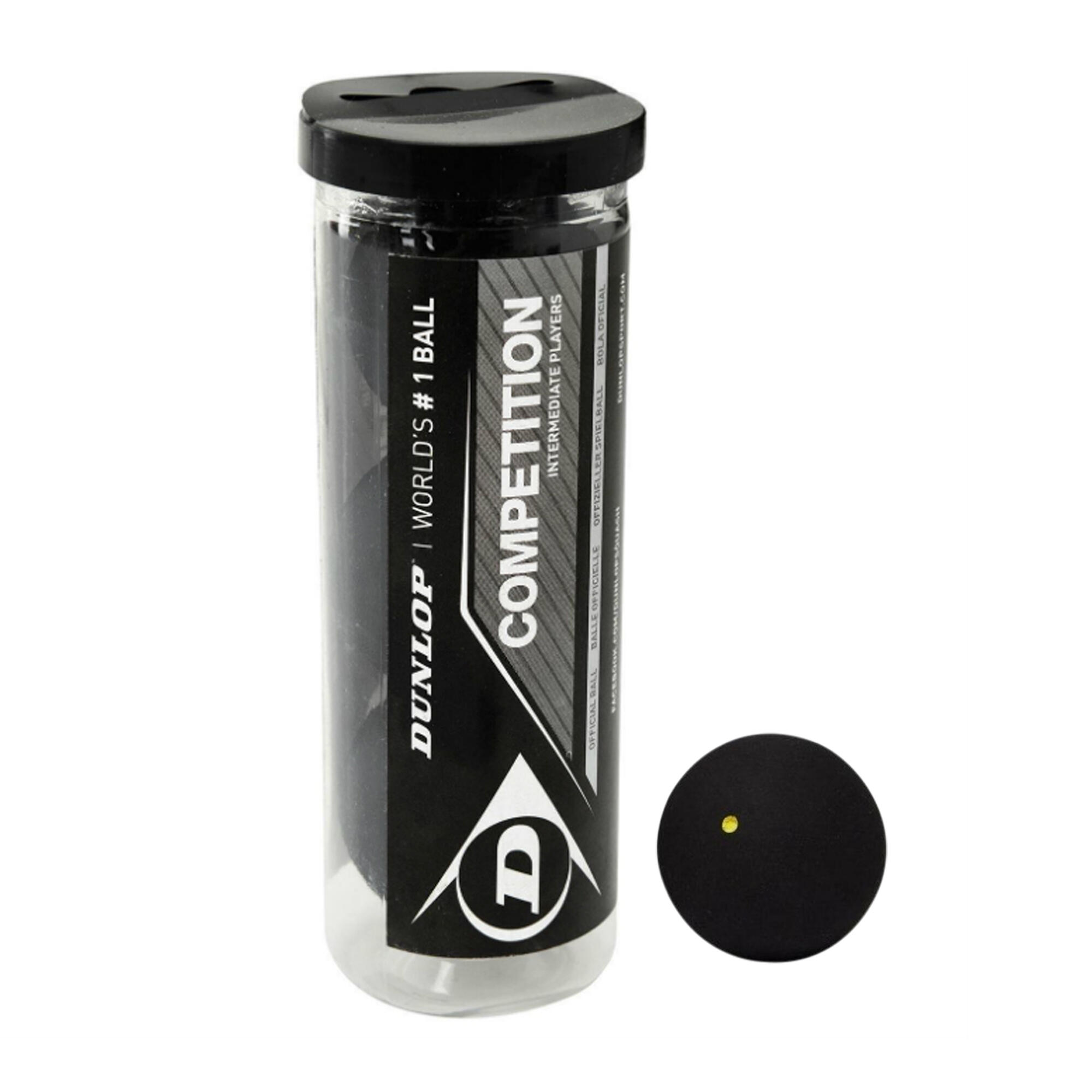Competition Squash Balls (Pack of 3) (Black/White) 2/2
