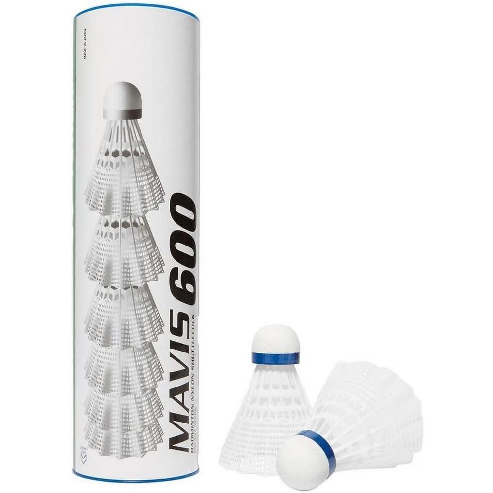 YONEX Mavis 600 Nylon Shuttlecock (Pack Of 12) (White/Blue)