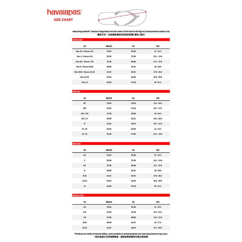 havaianas shoe size