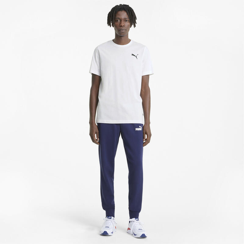 Essentials T-shirt heren met klein logo PUMA White Cat