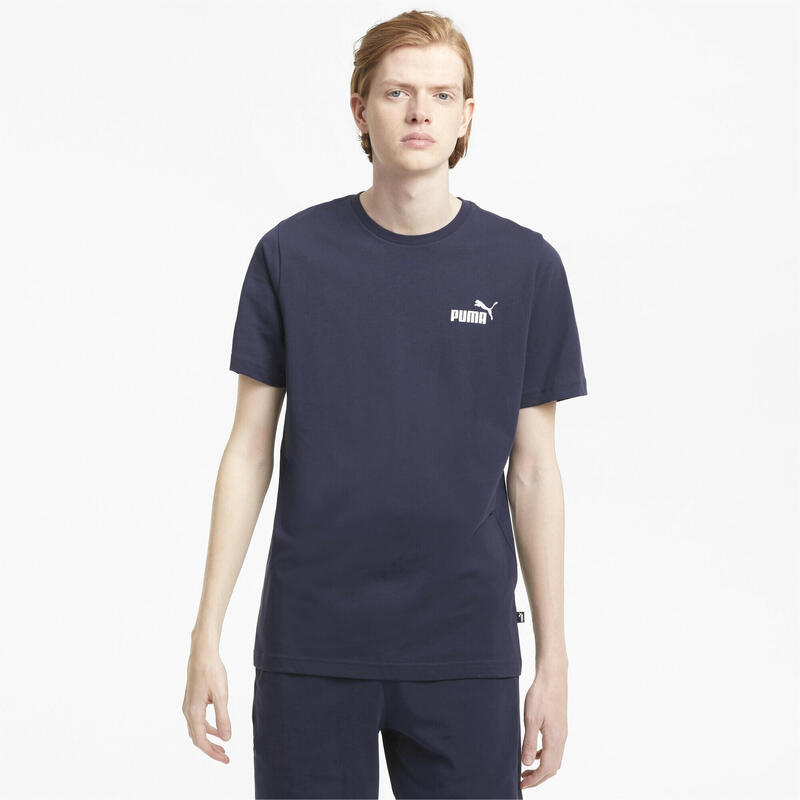 Essentials T-shirt met klein logo voor heren PUMA Peacoat Blue