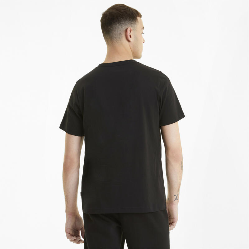 Essentials T-Shirt mit V-Ausschnitt Herren PUMA Black