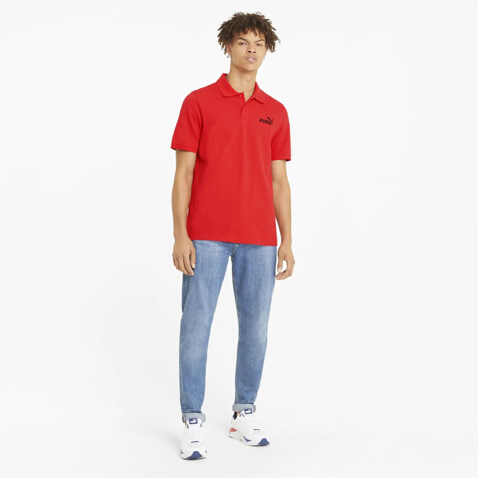 Essentials piqué poloshirt voor heren PUMA High Risk Red 4/7