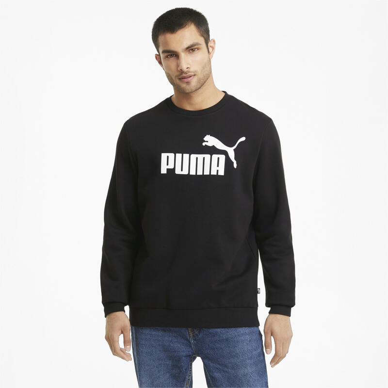 Sport felső Puma Ess Big Logo Crew, Fekete, Férfiak