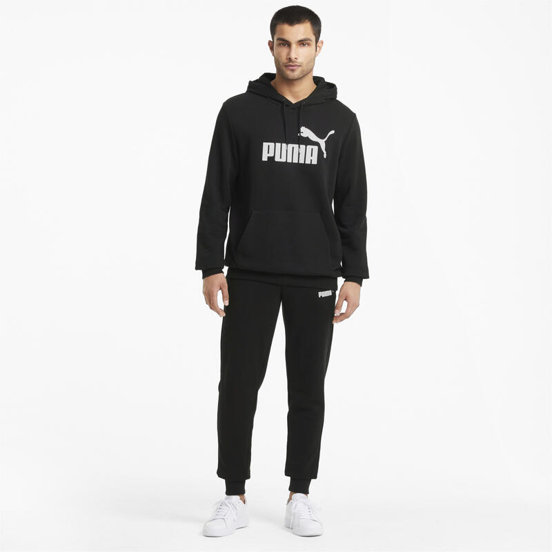Essentials hoodie met groot logo heren PUMA Black