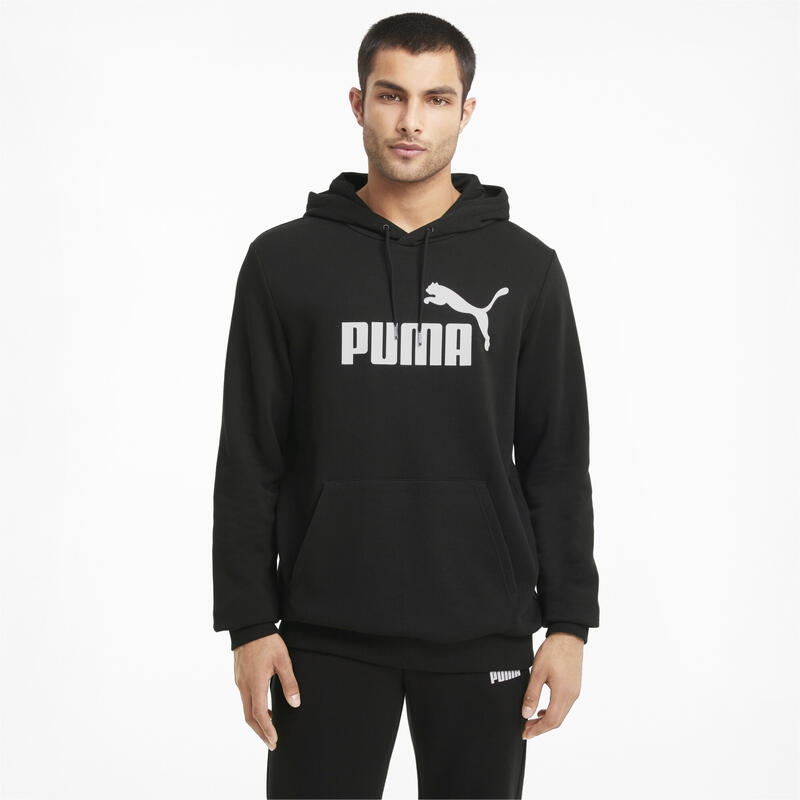 Essentials hoodie met groot logo heren PUMA Black