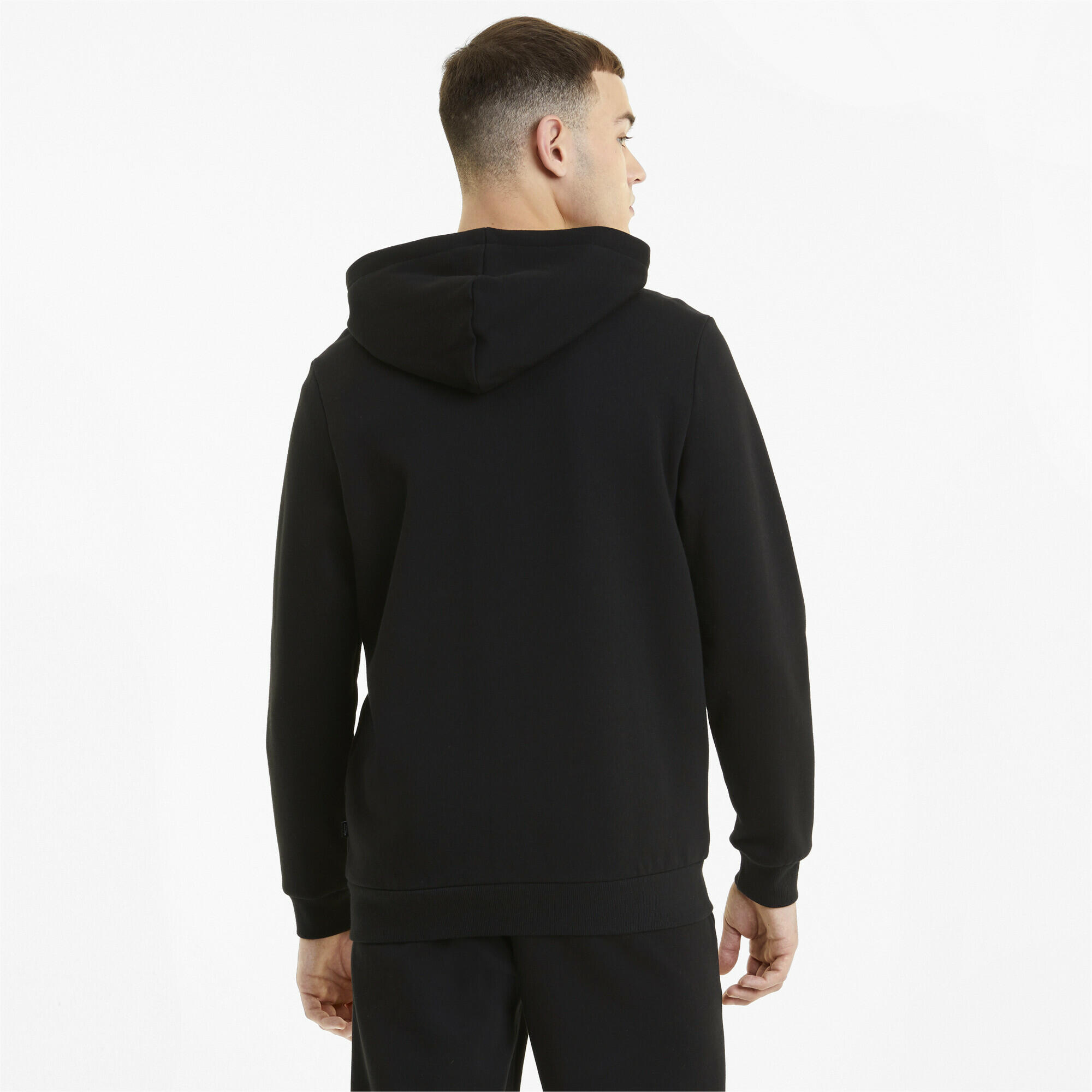 Felpa con zip integrale e logo grande Essentials uomo PUMA Black 3/5