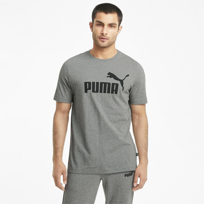 T-Shirt PUMA Mens Essentials Logo Tee - Medium Gray Heather