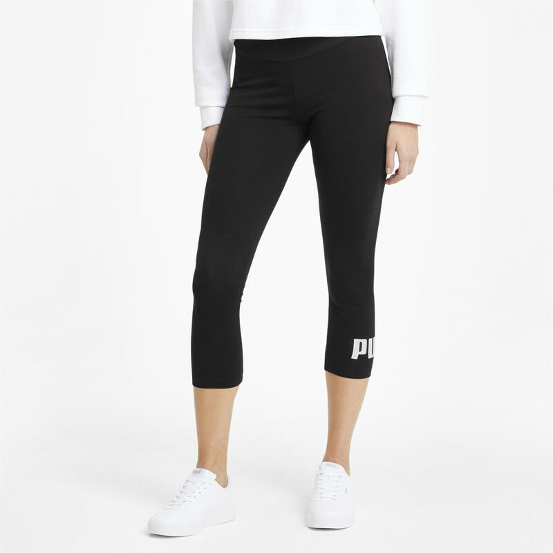 Essentials Logo 3/4-Leggings Damen PUMA Black