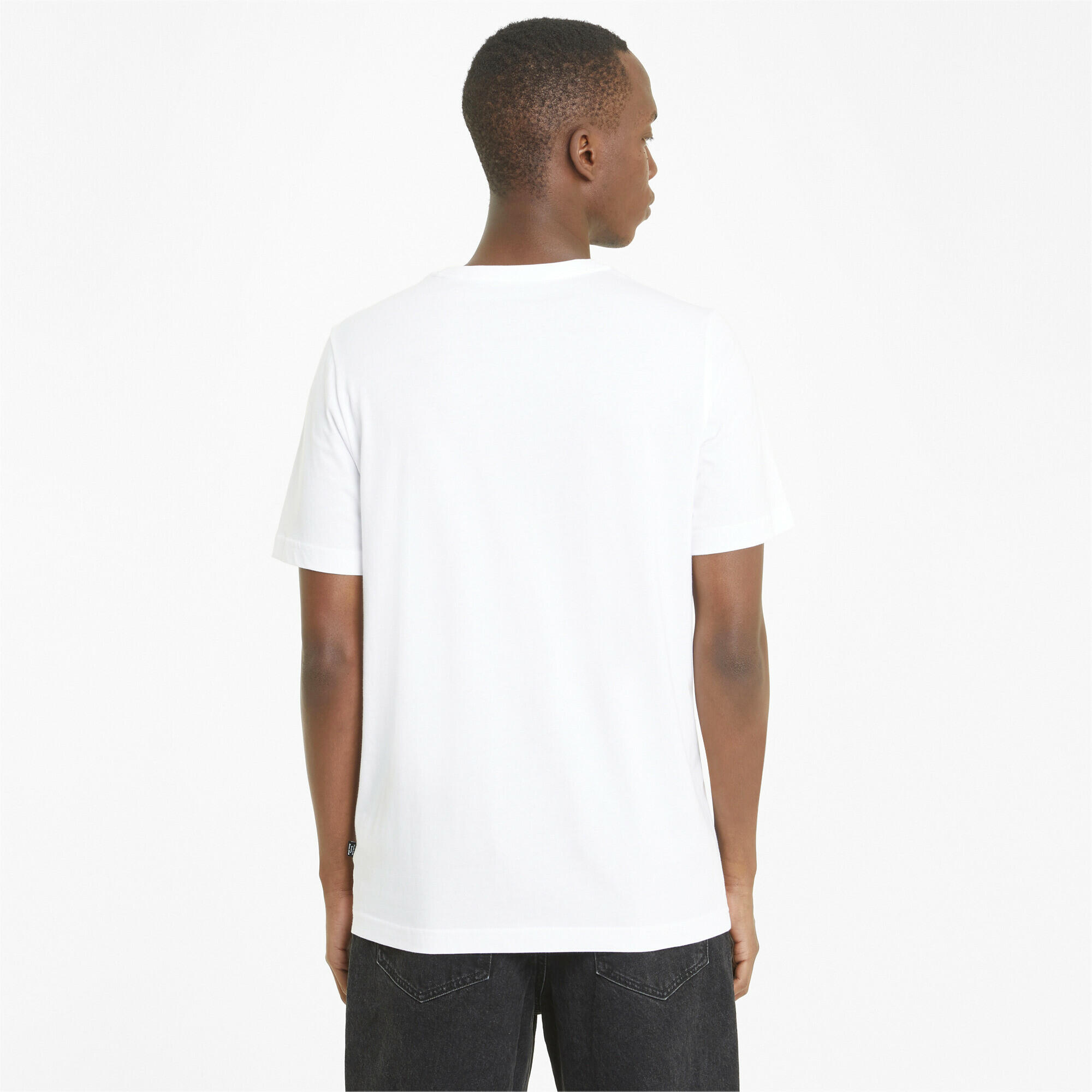 PUMA Mens Essentials Small Logo Tee T-Shirt - White 3/7