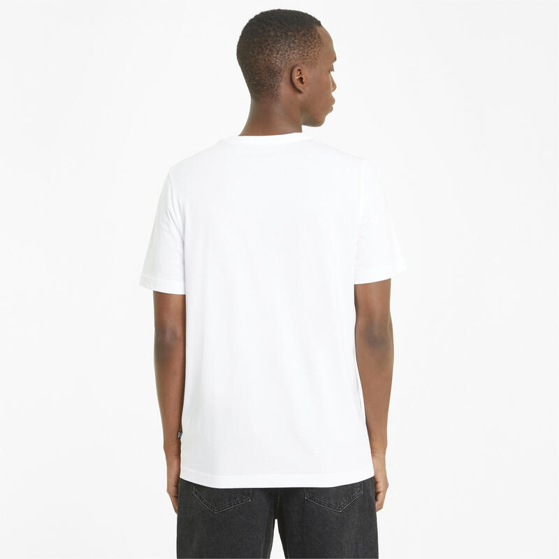 Essentials T-shirt met klein logo voor heren PUMA White