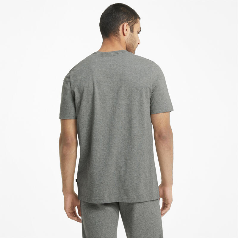 Essentials Logo T-shirt voor heren PUMA Medium Gray Heather